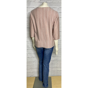 Striped Pocket Rose Spring Sweater