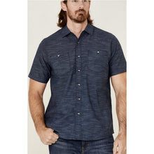 Load image into Gallery viewer, Chambray Indigo Western Style Short Sleeve Button Up