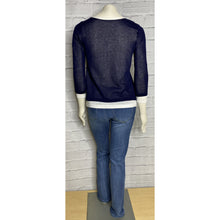 Load image into Gallery viewer, Navy Layered Spring Sweater