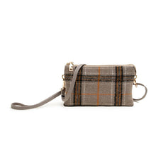 Load image into Gallery viewer, Riley Plaid 3 Compartment Crossbody/Wristlet