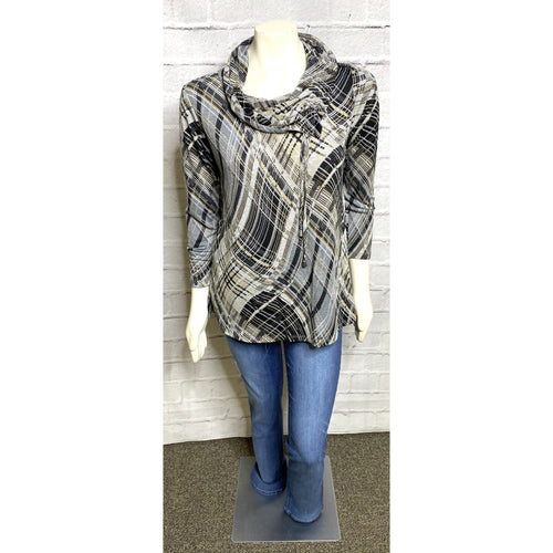 Cowl Neck Print Top