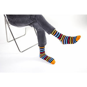 Men's Black Rainbow Stripe Socks