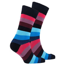 Load image into Gallery viewer, Men&#39;s Black Grape Stripe Socks