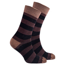 Load image into Gallery viewer, Men&#39;s Mocha Stripe Socks